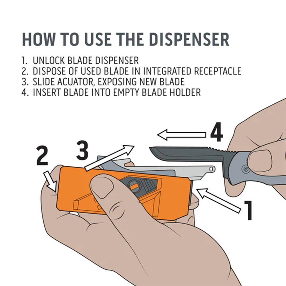 Outdoor Edge 3.0" Utility Blade Dispenser 12 Blades - Image 4