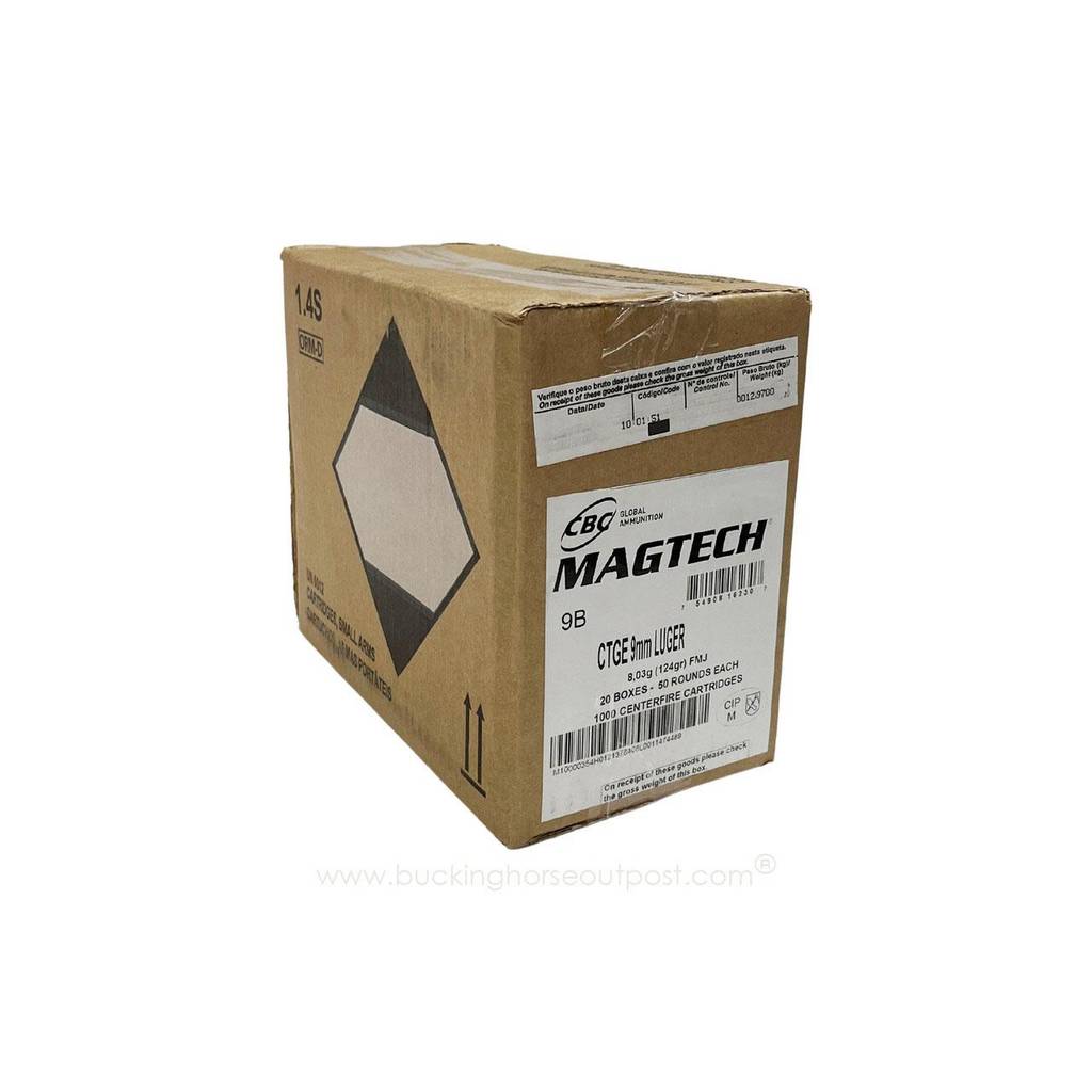 MagTech Handgun Ammunition 9mm Luger 124 gr FMJ 1109 fps 1000/ct (20-50/ct)