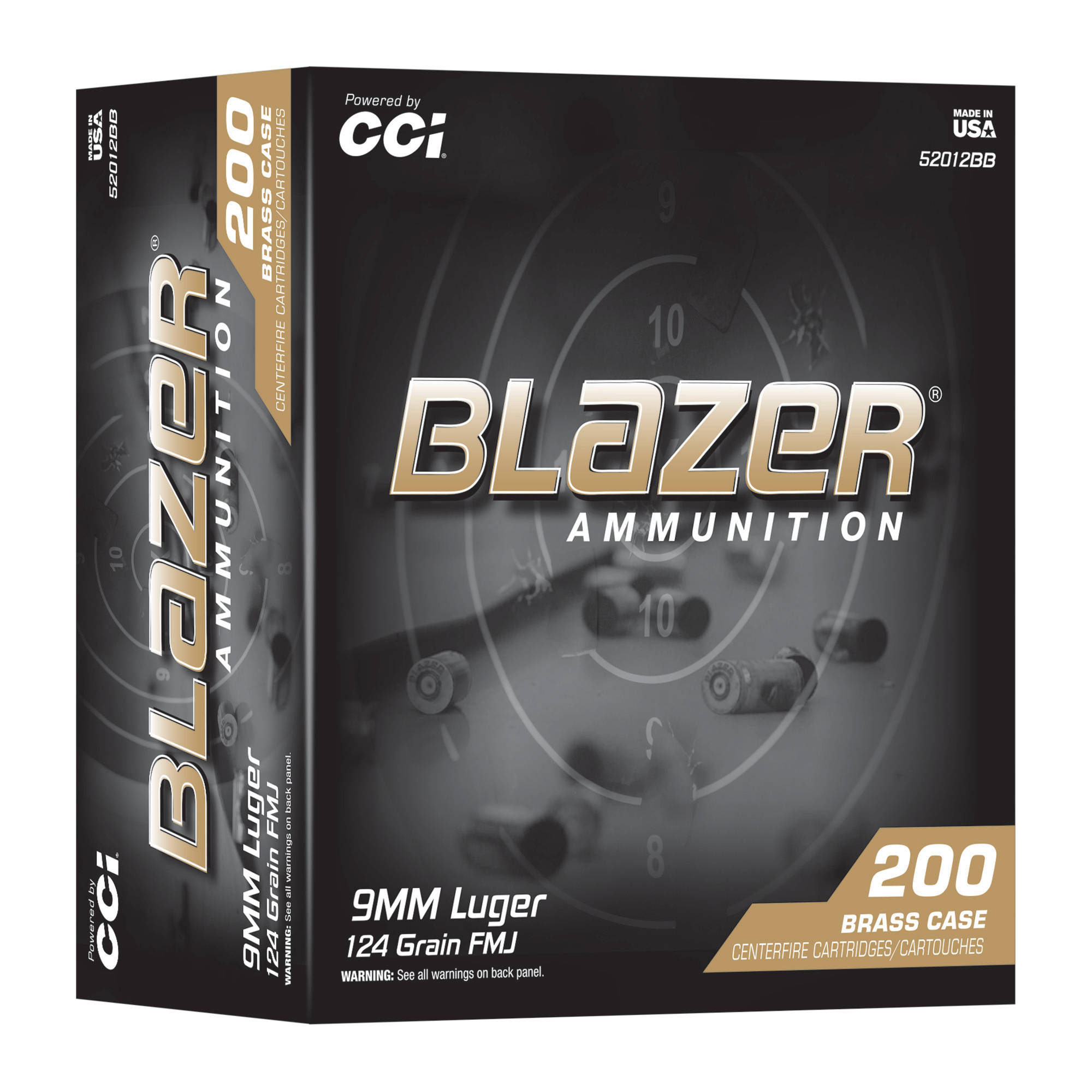 Blazer Brass Handgun Ammunition 9mm Luger 124gr FMJ 1090 fps 200/ct (Trayed) - Image 2