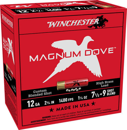 Winchester Magnum Dove Shotshells 12 ga 2-3/4" 1-1/4 oz 1400 fps #7.5 & #9 25/rds - Image 5