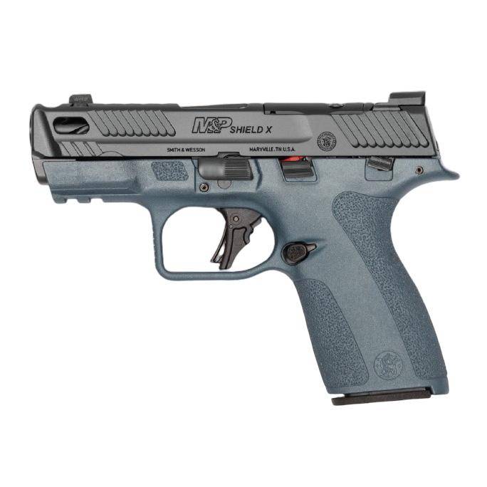 S&W PC Shield-X Carry Comp Blue Titanium Handgun 9mm Luger 13(1)&15(1)rd Magazines 3.6" Ported Barrel Thumb Safety - Image 3