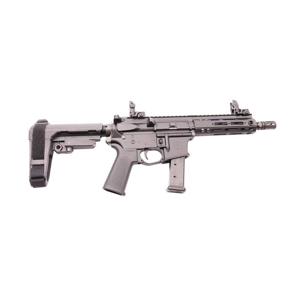 Alpha Foxtrot AF9-G.Pistol 9mm Luger 20rd Magazine 7.5" Barrel Blowback Operation Anodized Black Brace