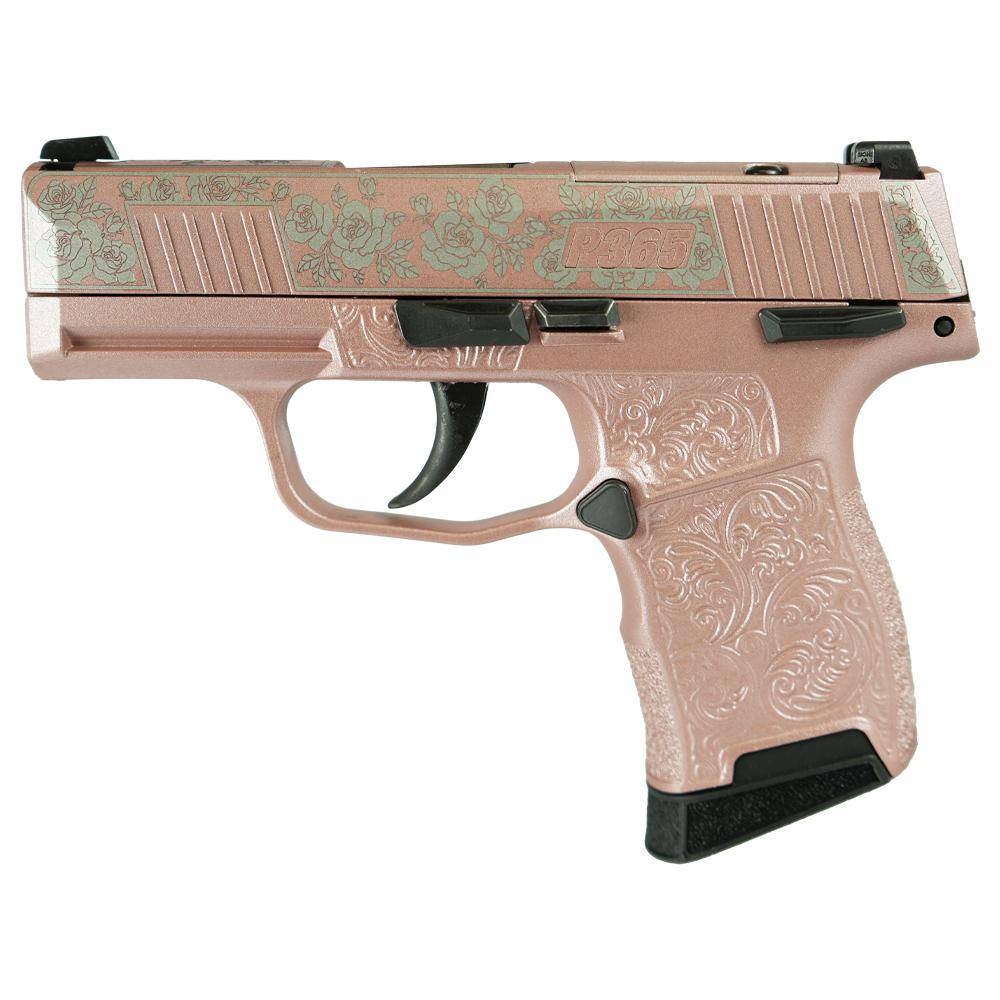 Sig Sauer Exclusive "Rose Gold N Roses" P365-380 Handgun 380 Auto 10rd Magazine 3.1" Barrel Black Manual Safety - Image 2