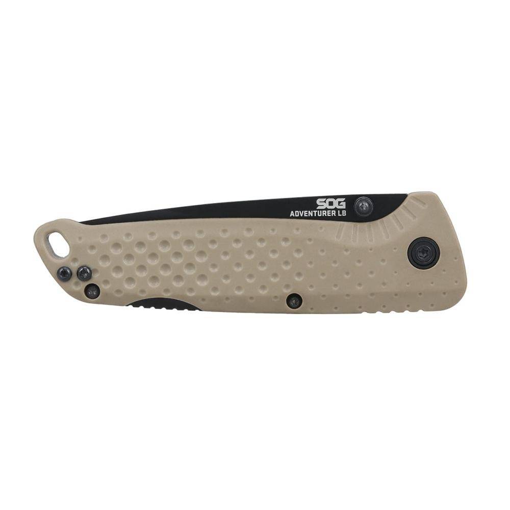 SOG Knives Adventurer LB Folding Knife 3" Drop Point Blade FDE - Image 5