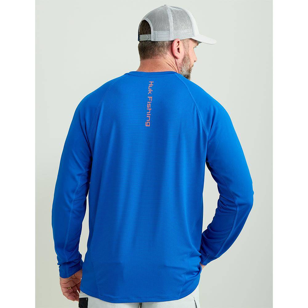Huk Icon Crew Long Sleeve Shirt Ocean Blue XL - Image 2