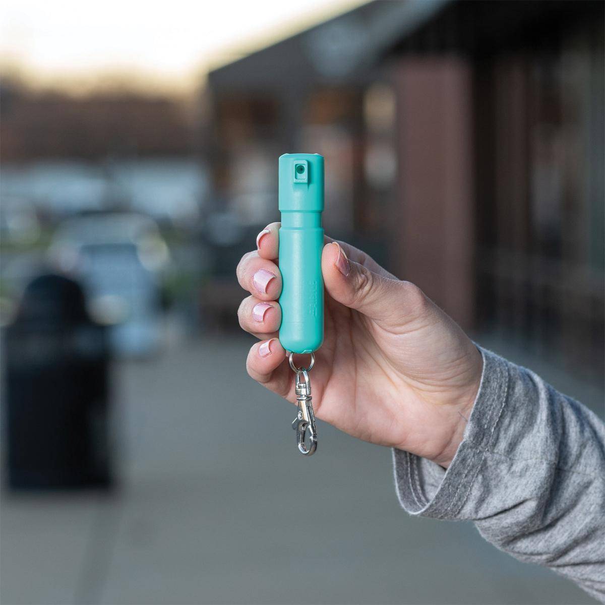Sabre Mighty Discreet Pepper Spray with Snap Clip Keychain Mint Green - Image 3