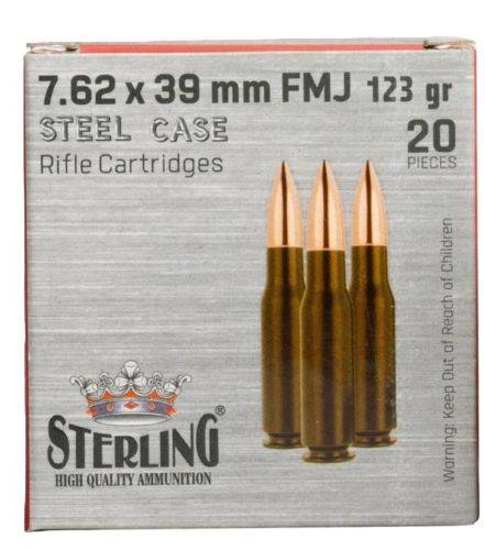 Global Ordnance Sterling Steel Case Rifle Ammunition 7.62x39mm 123gr FMJ 2362 fps 20/ct - Image 3