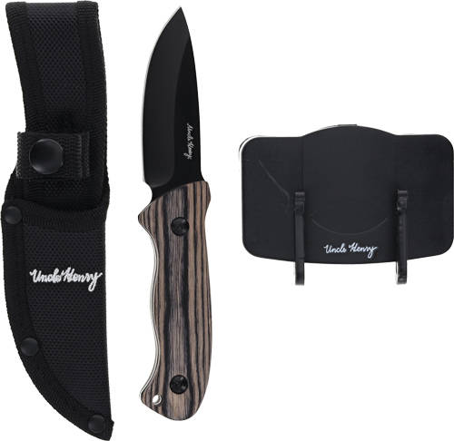 Uncle Henry Fixed Blade Knife 3" Drop Point Blade Pakkawood with Headlamp - Image 6