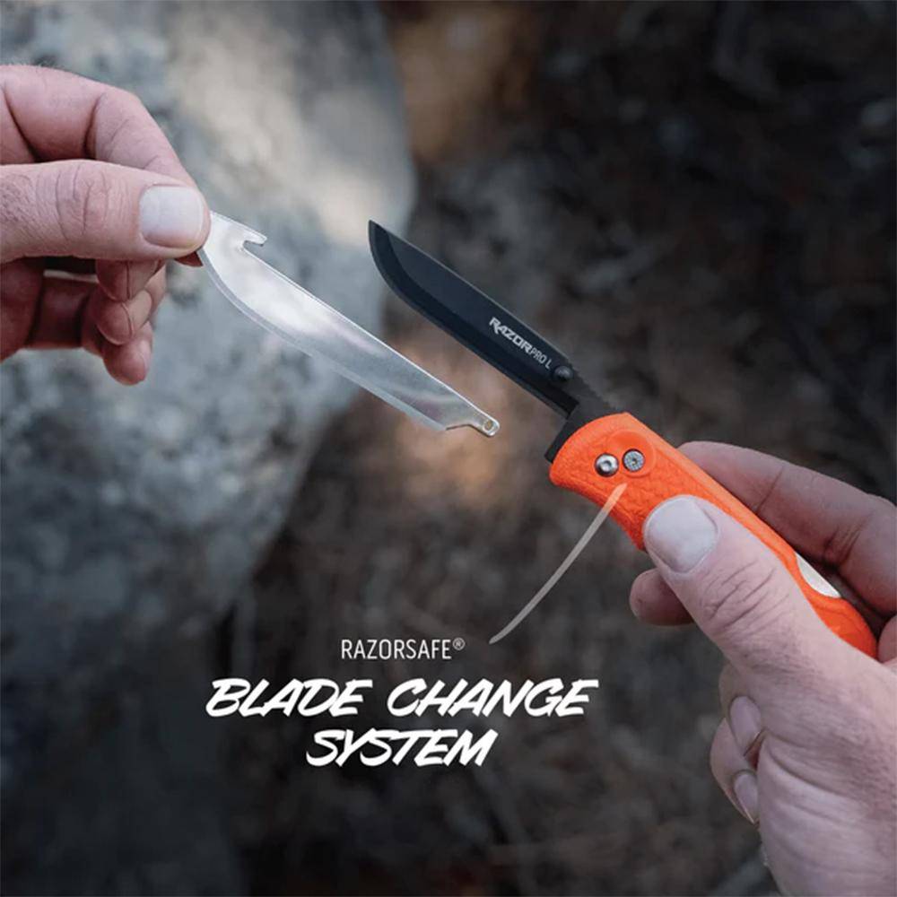 Outdoor Edge RazorPro L Replaceable Blade Hunting Knife 3-1/2" Drop Point Blade Black - Image 5
