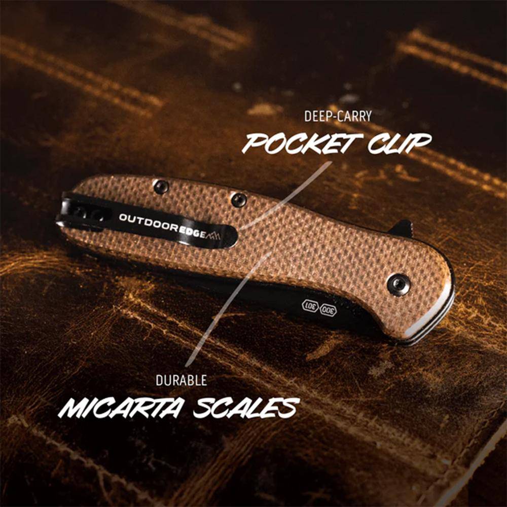 Outdoor Edge Razor VX2 Replaceable Blade Folding Knife 3" Drop Point Blade Brown - Image 4