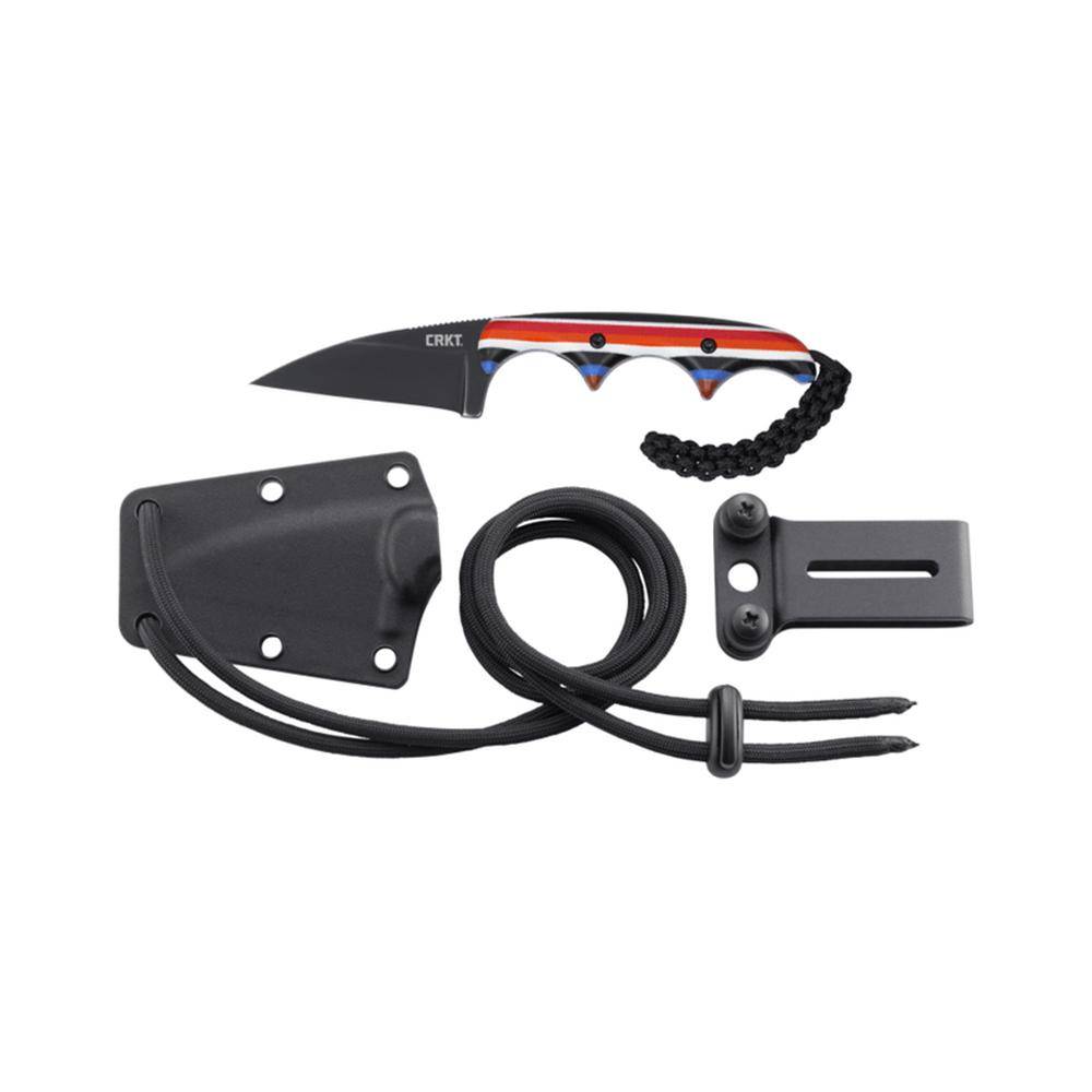 CRKT Minimalist Fixed Knife 2" Wharncliffe Blade Layered Multi-Color Handle - Image 5