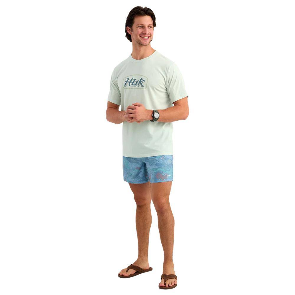 Huk Script Short Sleeve Tee Pale Algae Heather M - Image 3