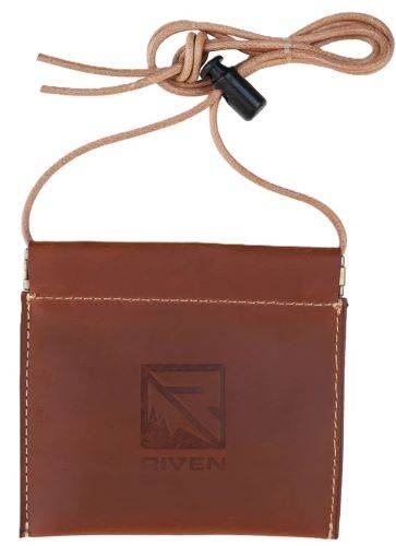 Riven Leather Diaphragm Call Pouch and Lanyard Brown - Image 2