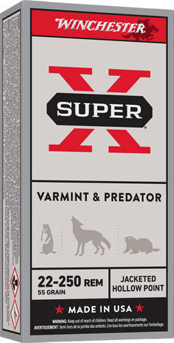Winchester Super-X Varmint & Predator Rifle Ammunition 22-250 Rem 55gr JHP 3680 fps 20/ct - Image 3