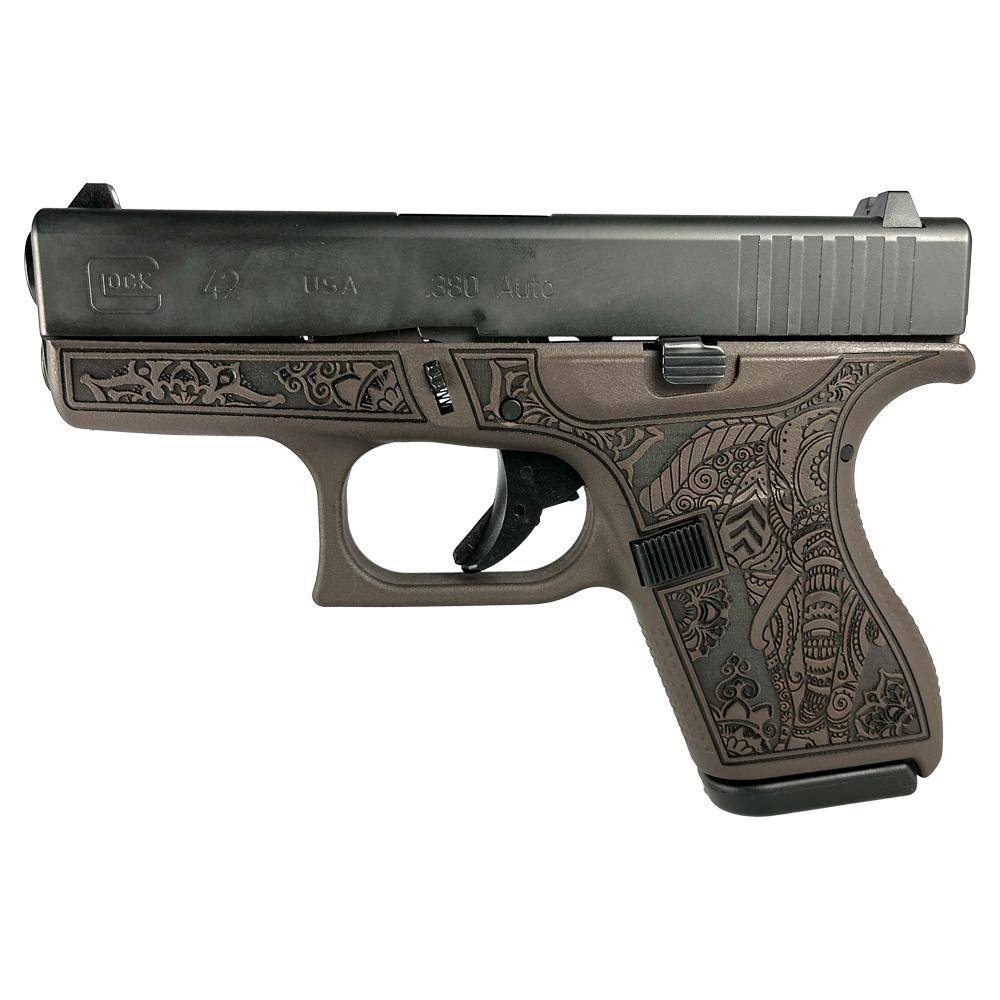 Glock 42 Custom "Elephant Engraved Vortex Bronze Frame" Subcompact Handgun .380 ACP 6/rd Magazines (2) 3.25" Barrel USA - Image 2
