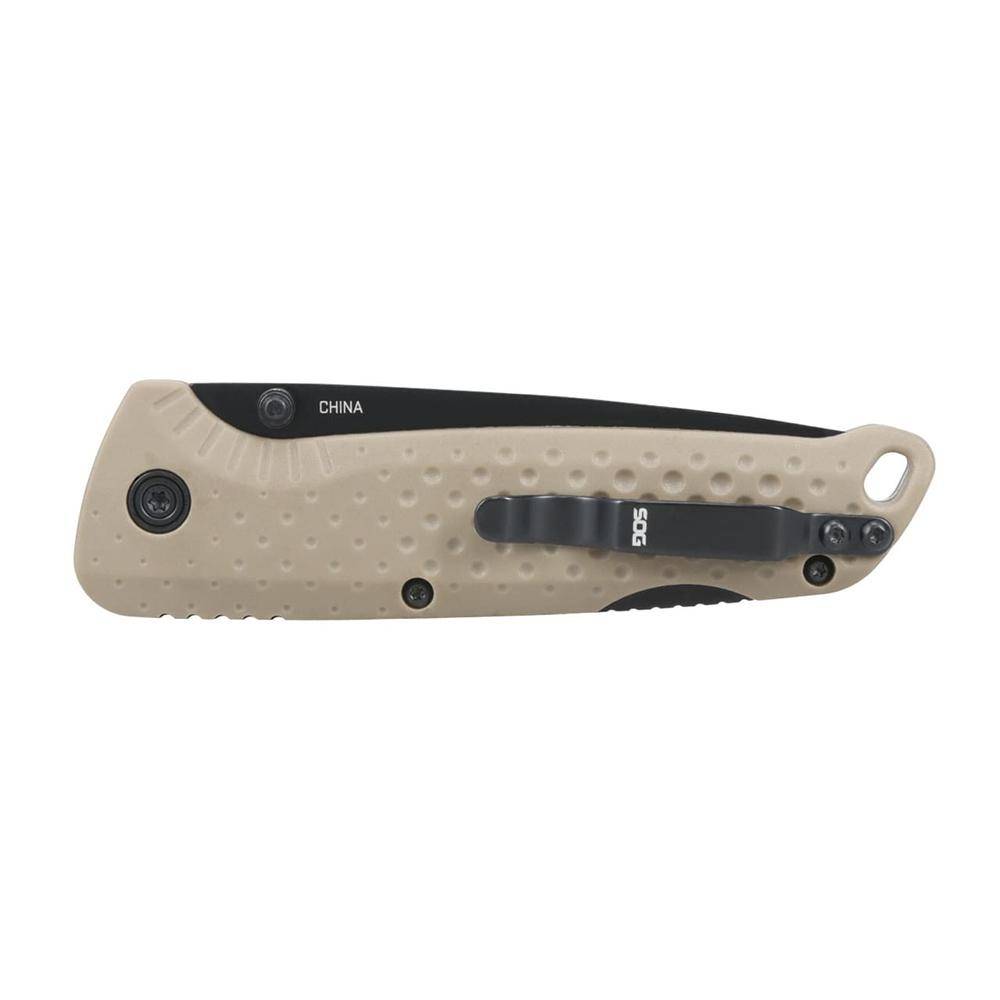 SOG Knives Adventurer LB Folding Knife 3" Drop Point Blade FDE - Image 6