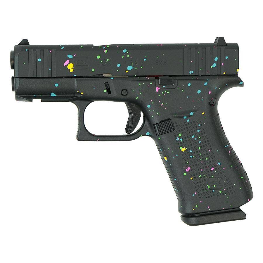 Glock 43X "Multi-Color Paint Splatter" Black Handgun 9mm Luger 10rd Magazines(2) 3.41" Barrel Accessory Rail USA Made - Image 4