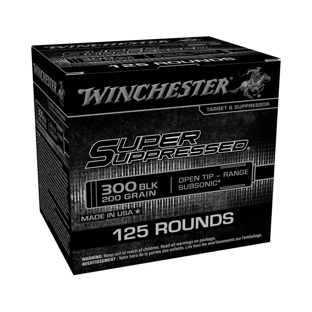 Winchester Super Suppressed Subsonic Ammunition .300 Blk 200gr OTM 1060 fps 125/ct
