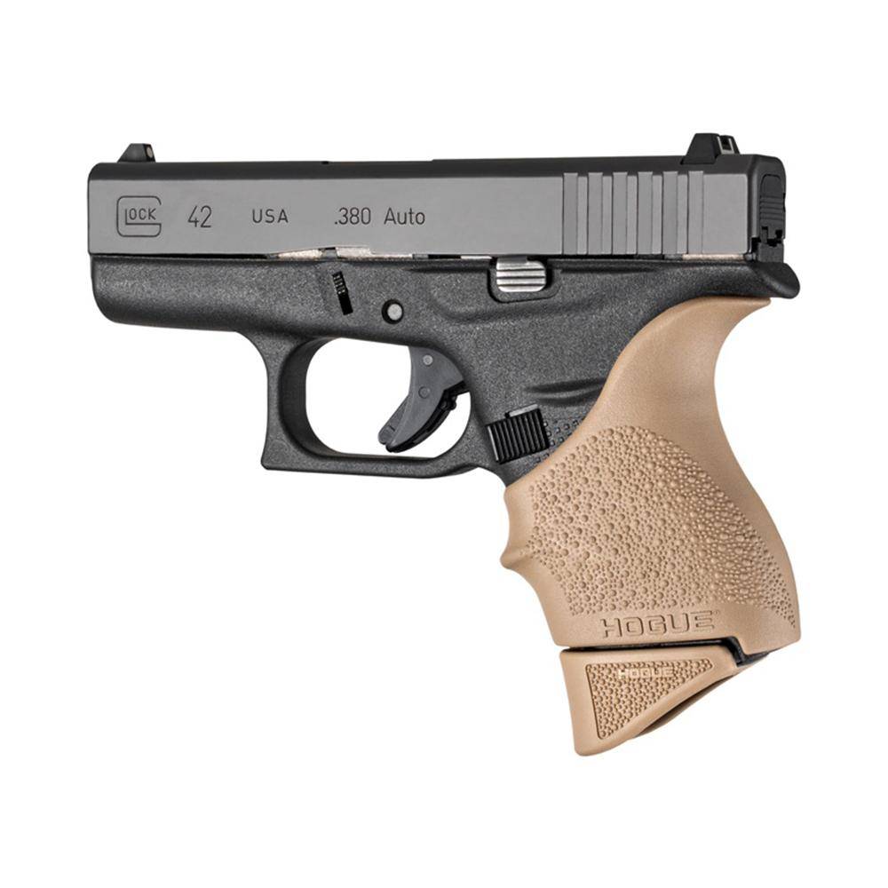Hogue Overmolded Rubber Grip Extension Base Pad for Glock 42 6/rd Magazines FDE - Image 4