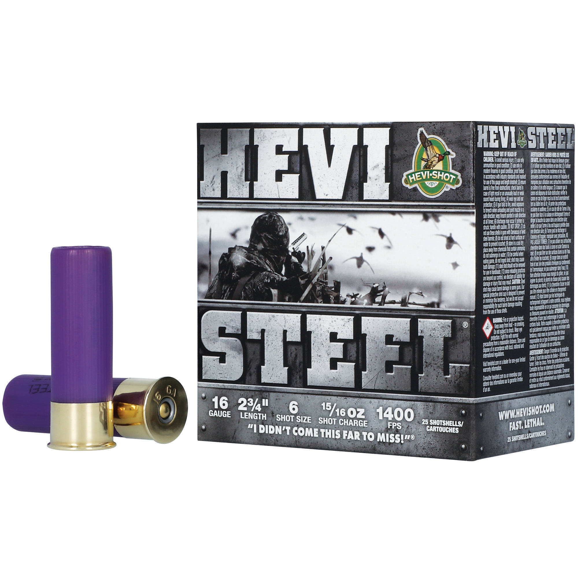 HEVI-Shot HEVI-Steel Shotshells 16ga 2-3/4" 15/16oz 1400 fps #6 25/ct - Image 2