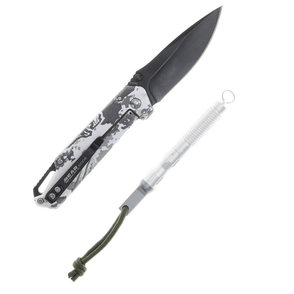 Bear & Son Edge Folding Knife 3" Drop Point Blade Truetimber White Viper - Image 2