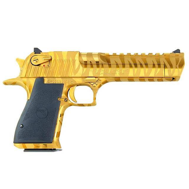 Desert Eagle Mark XIX Gold  W/Tiger Stripes Handgun .357 Magnum 9rd Magazines(2) 6" Barrel Titanium Gold Finish- Blemished