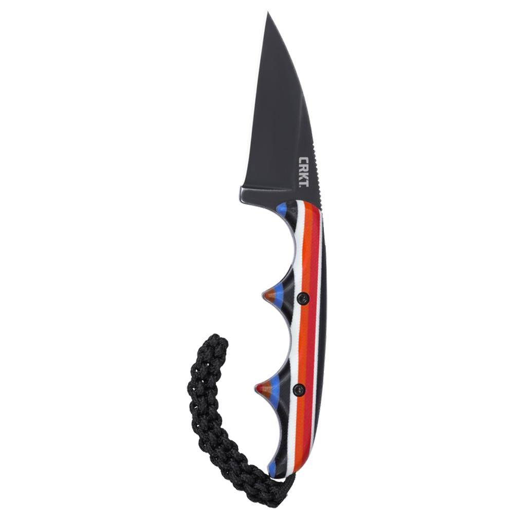 CRKT Minimalist Fixed Knife 2" Wharncliffe Blade Layered Multi-Color Handle