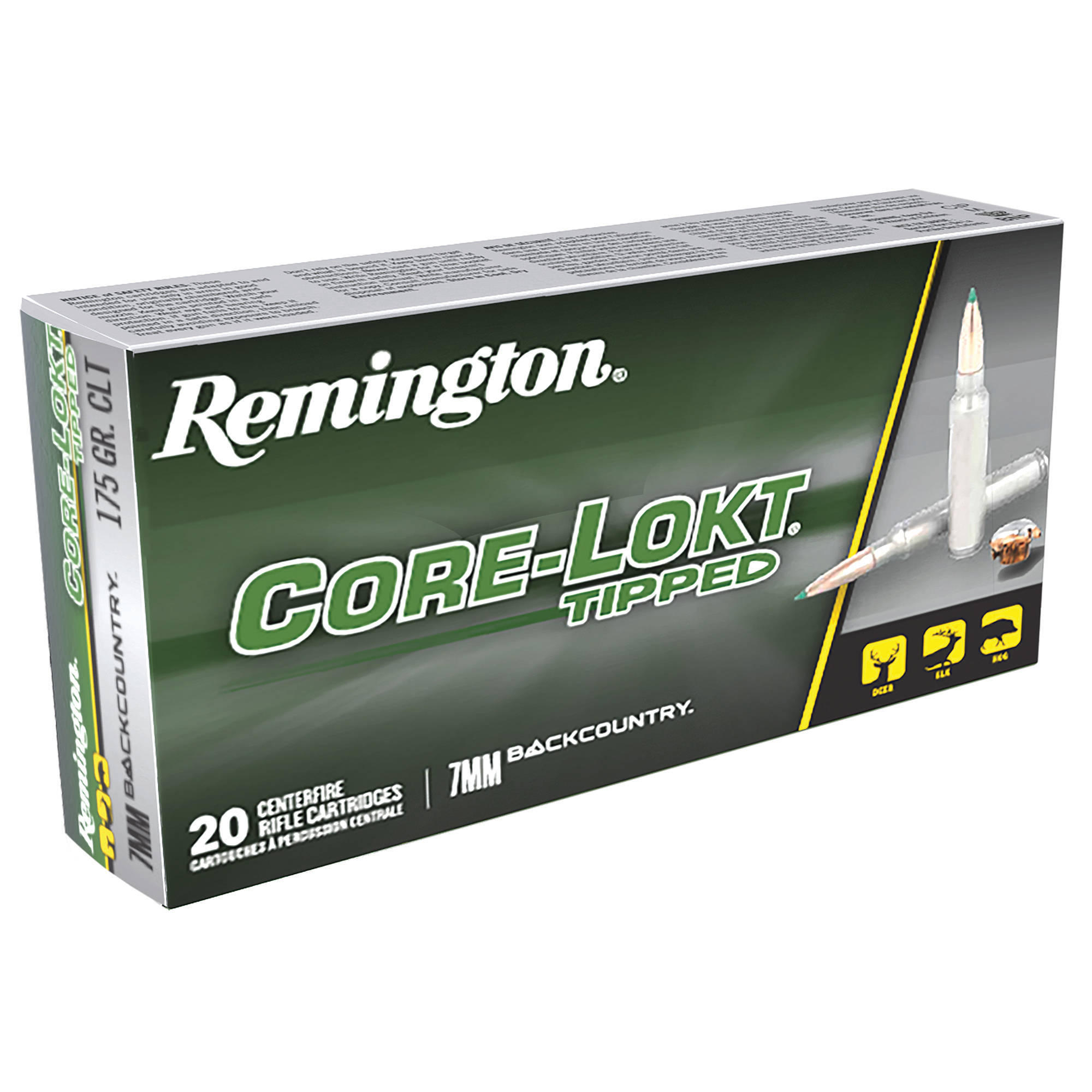 Remington Core-Lokt Tipped Rifle Ammunition 7mm Backcountry 175gr PT 3125 fps 20/ct - Image 2