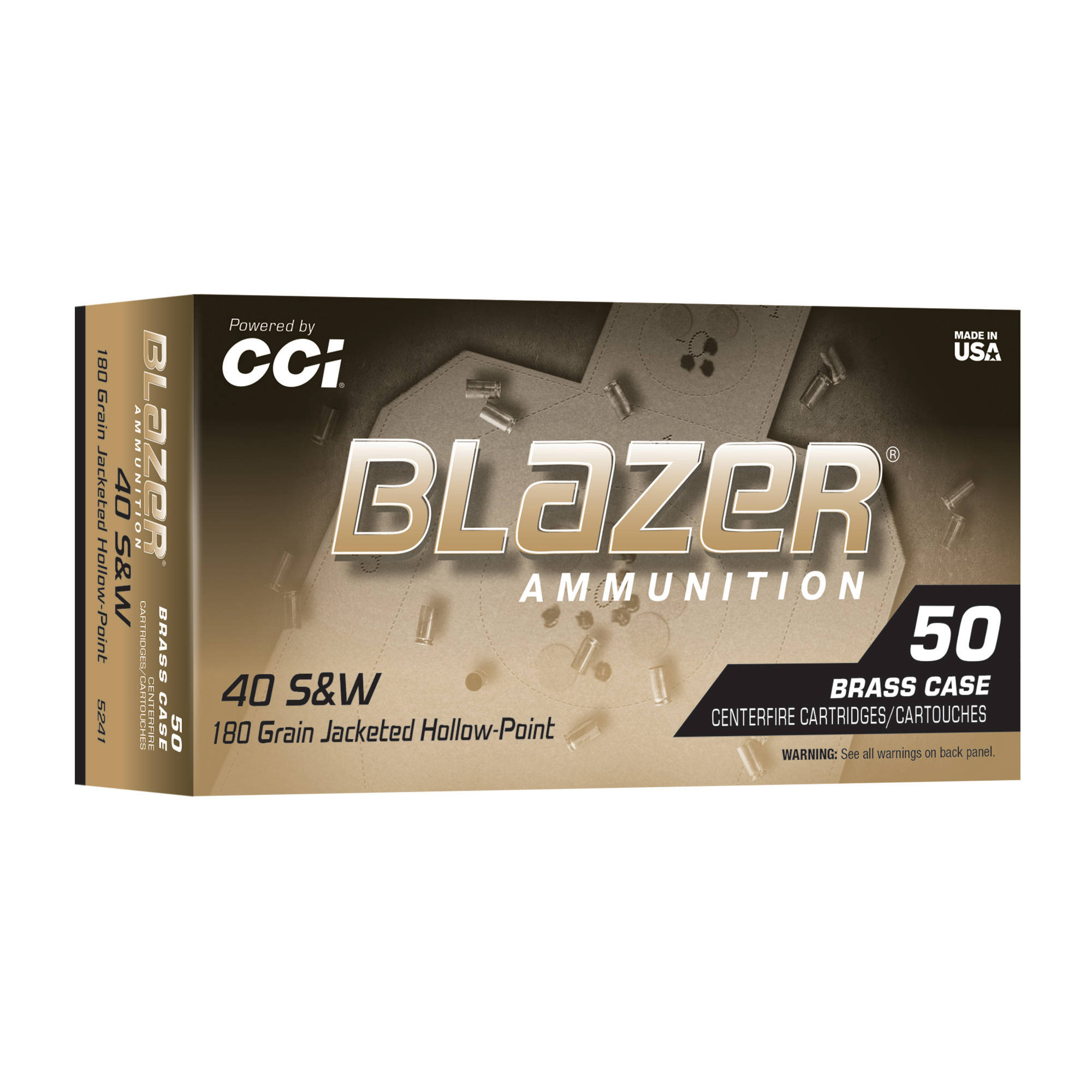 Blazer Brass Handgun Ammunition .40 S&W 180gr JHP 1015 fps 50/ct - Image 2