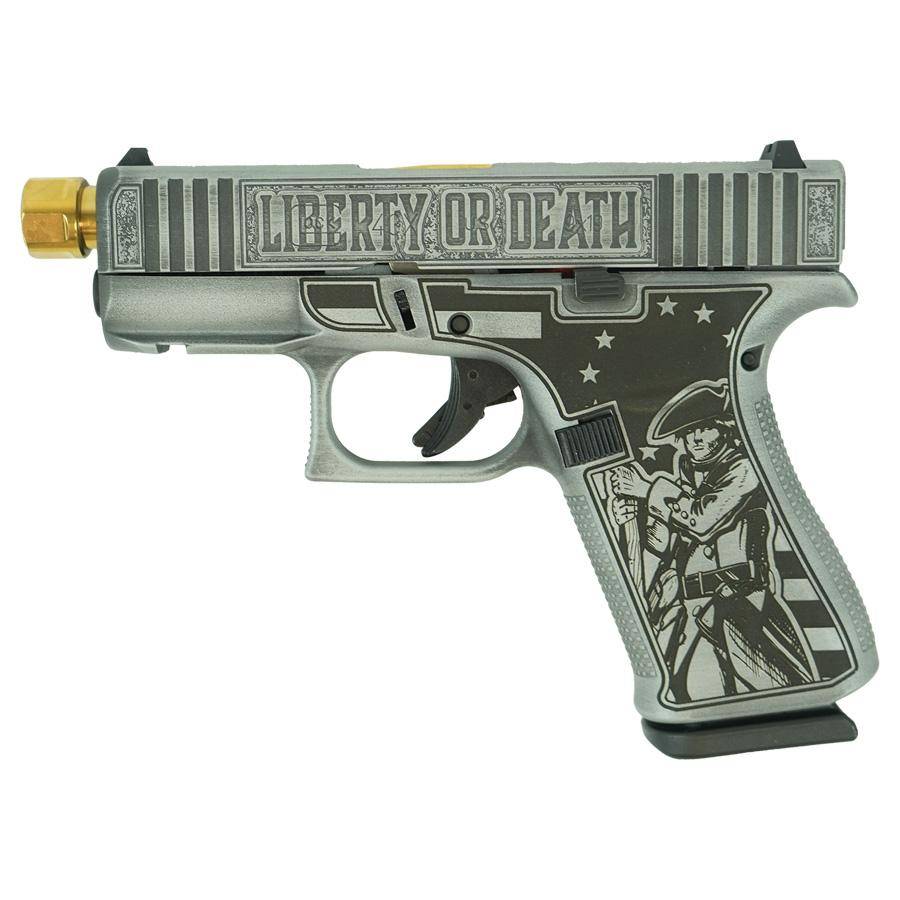 Glock 43x "Liberty or Death" Subcompact Handgun 9mm Luger 10rd Magazines (2) 3.9" Gold Barrel Accessory Rail USA Made - Image 4