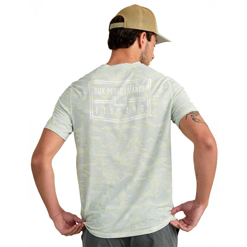 Huk Drift Performance Short Sleeve Shirt Pale Algae Camo 2XL