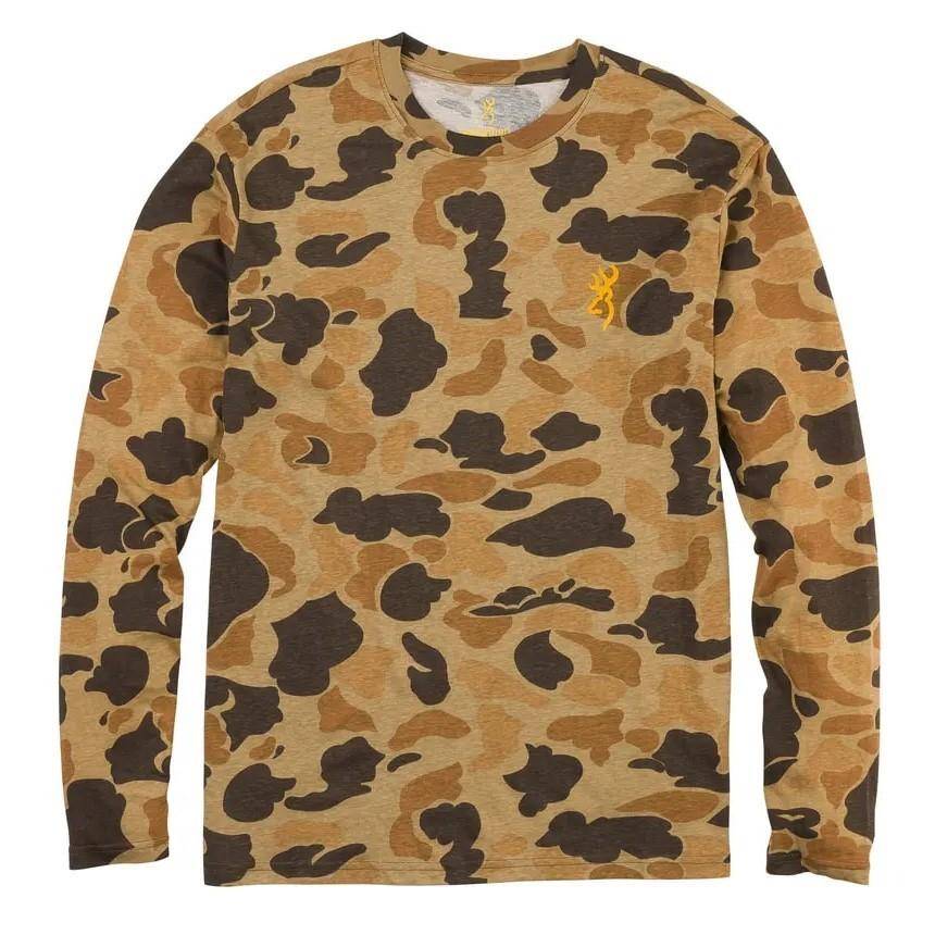 Browning Wasatch Long Sleeve T-Shirt Vintage Tan Camo L