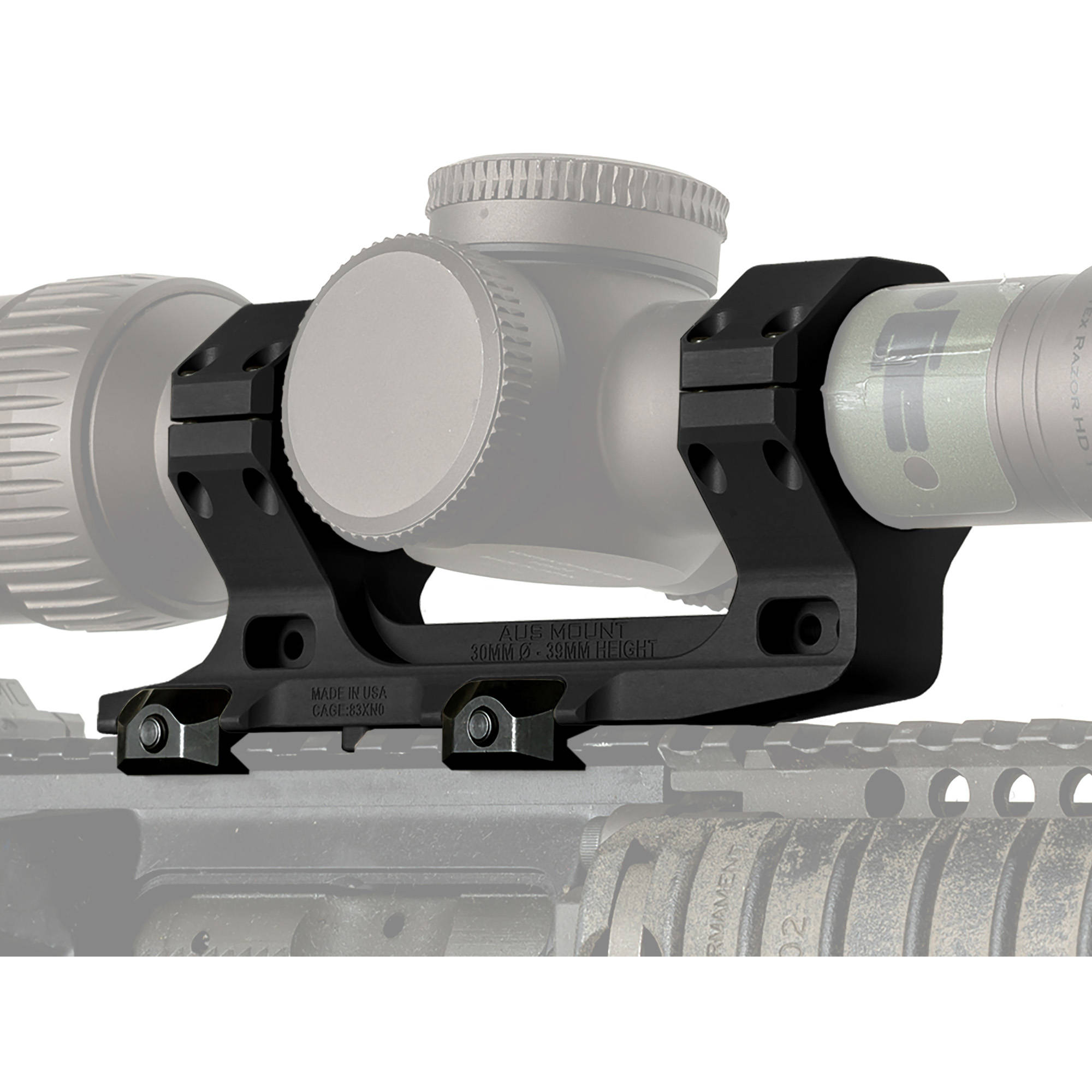 Reptilia AUS Mount 1-Piece Scope Mount 30mm 1.54" H Black Anodized - Image 2