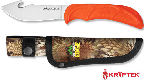 Outdoor Edge Wildskin Fixed Knife 4" Guthook Blade Orange - Image 5