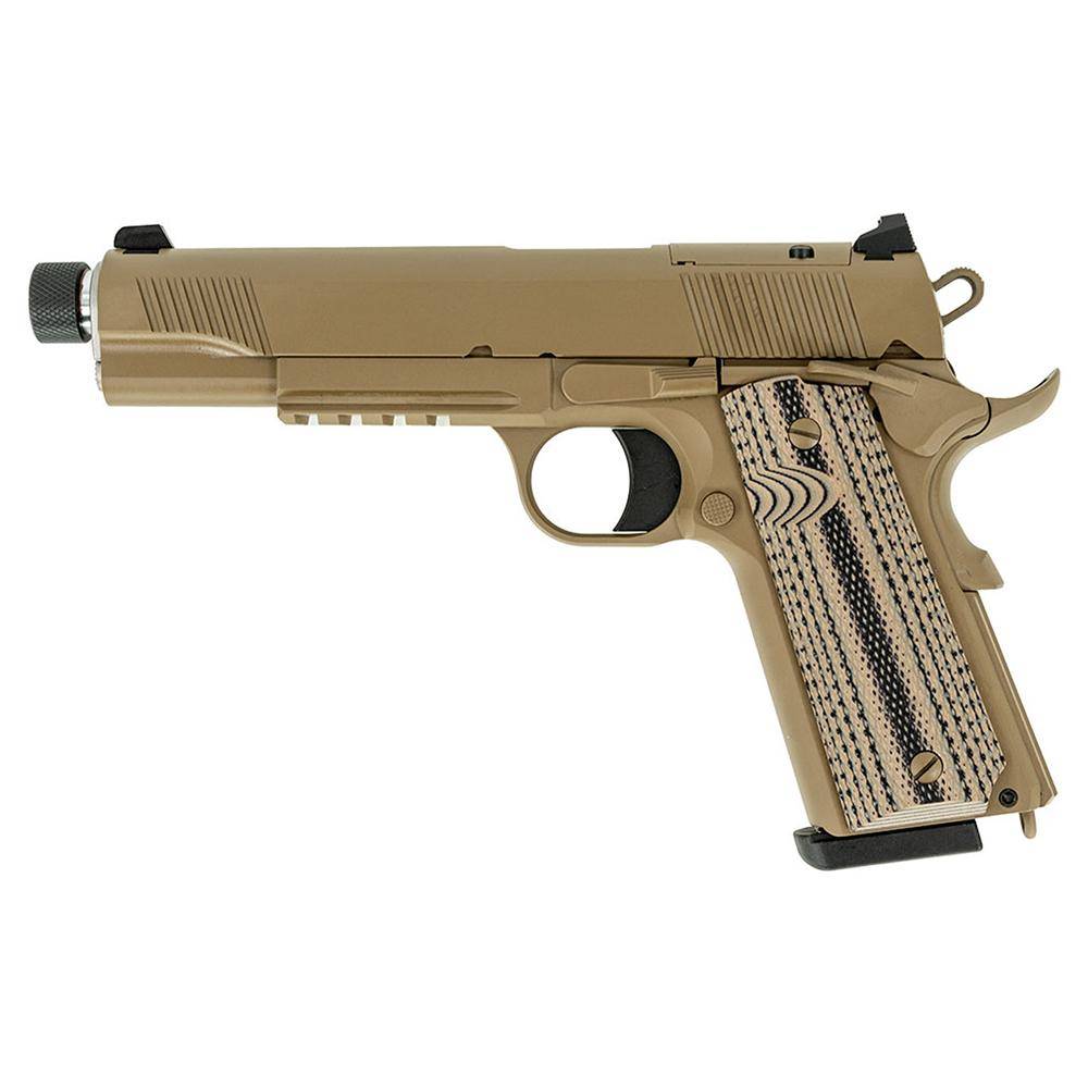 Tisas 1911 B45RGD TH Raider Handgun .45 ACP 8rd Magazines(2) 5.5" Threaded Barrel FDE Cerakote - Image 4