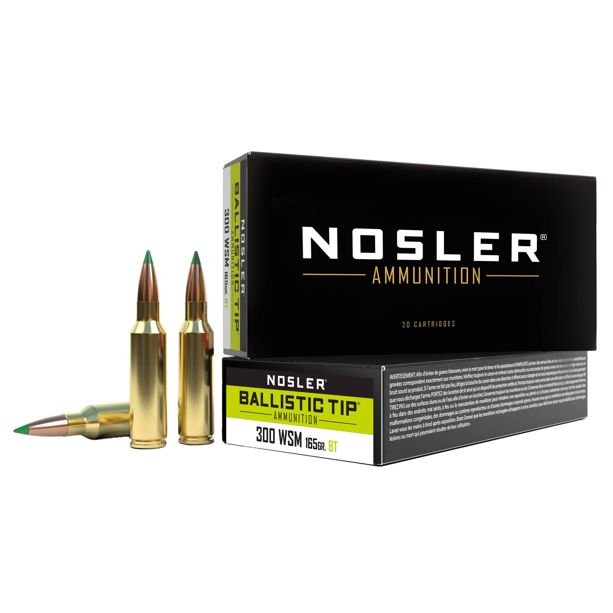 Nosler Ballistic Tip Hunting Rifle Ammunition .300 WSM 165gr PT 3125 fps 20/ct - Image 3