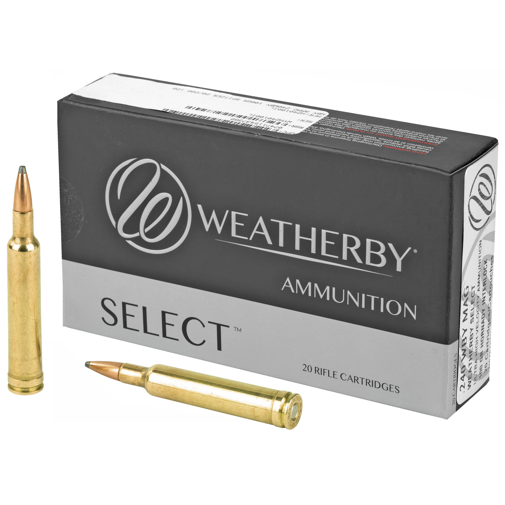 Weatherby Select Plus Rifle Ammunition 240 Wby Mag 100gr SP 2925 fps 3275 fps 20/ct - Image 2