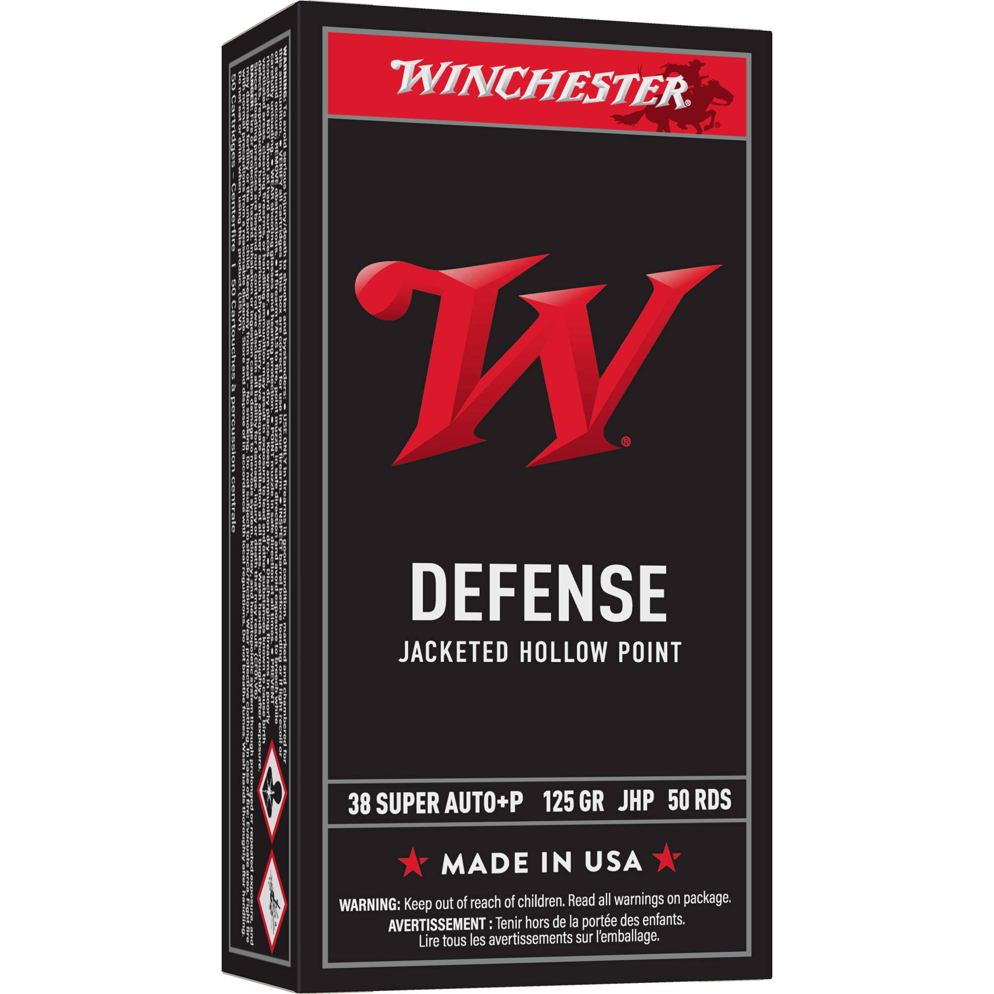 Winchester USA Handgun Ammunition .38 Super Auto 125 gr. JHP1240 fps 50/ct - Image 3