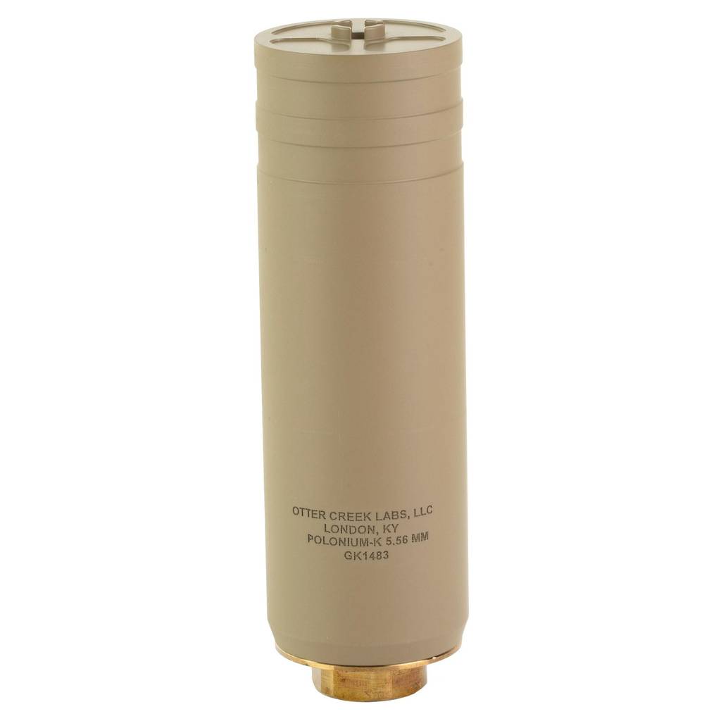 Otter Creek Labs Polonium K Direct Thread Suppressor 5.56mm 1.62 Diameter 4.8" Length FDE