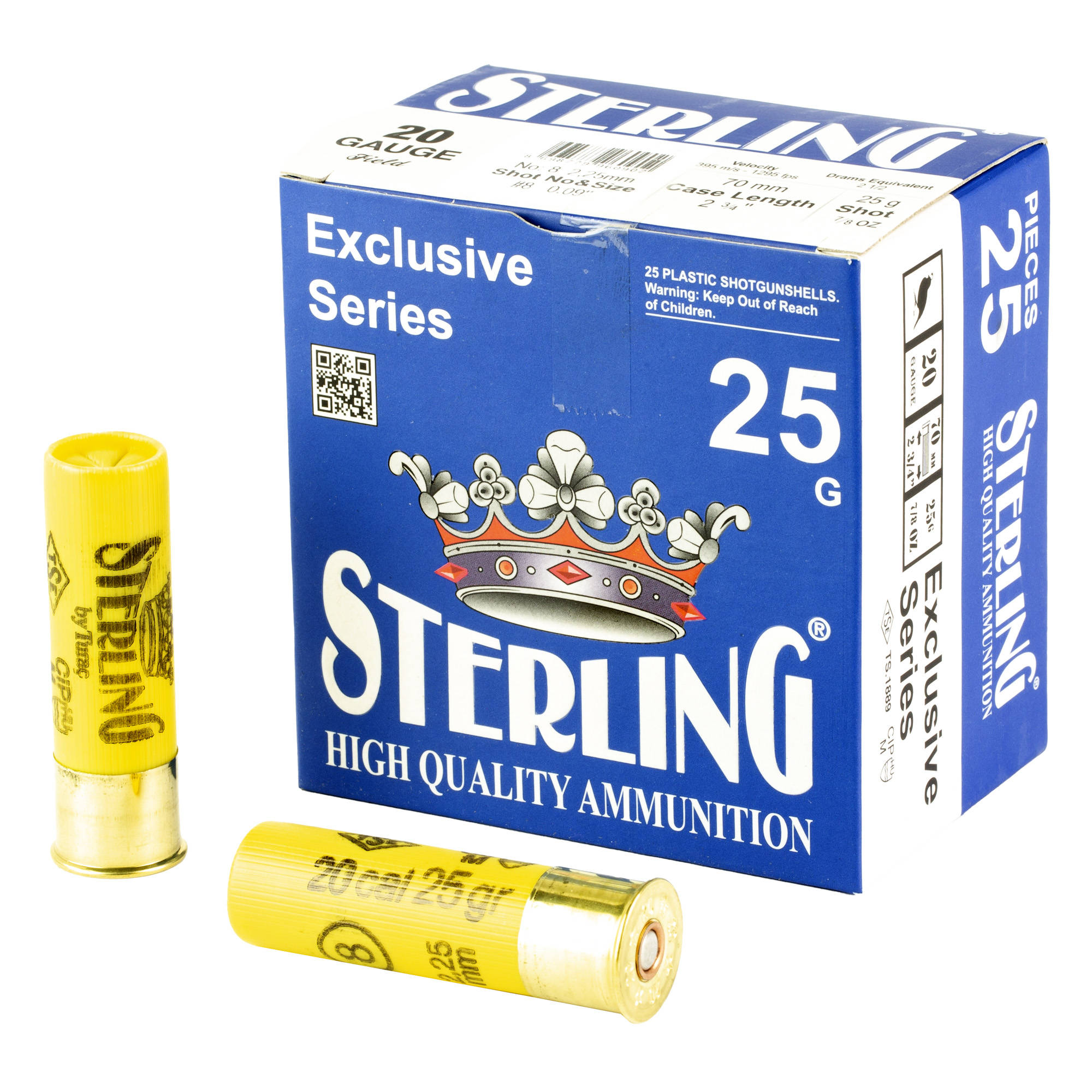 STERLING EXCLSV 20GA 2.75" #8 25/250