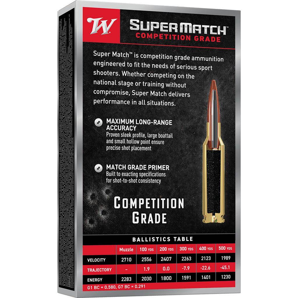 Winchester Super Match Rifle Ammunition 6.5 Creedmoor 140gr OTM 2710fps 20/ct - Image 2