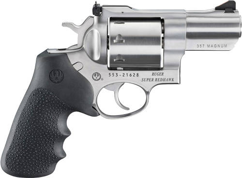 Ruger Super Redhawk Handgun .357 Mag 8rd Capacity 2.5" Barrel Satin Stainless Hogue Grip Adjustable Sight - Image 6