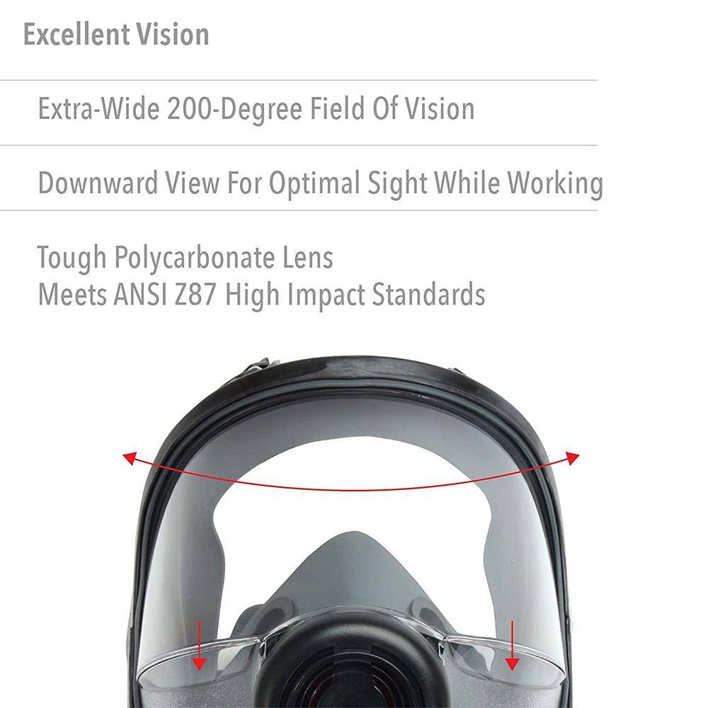 Honeywell North 5400 Series Full Face Respirator Mask with Dual Cartridge Connectors for N Series Filters M/L - Image 3