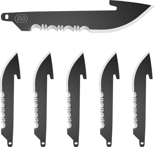 Outdoor Edge 2-1/5" Drop Point Blade Pack Half Serration Black 6/ct - Image 4