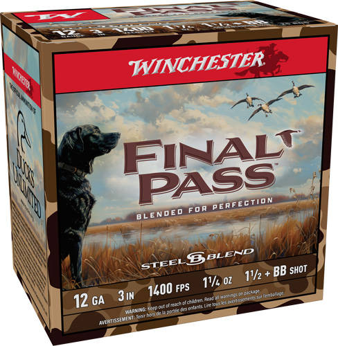 Winchester Final Pass Shotshells 12 ga 3" 1-1/4 oz 1400 fps #1.5 & #BB 25/ct - Image 4