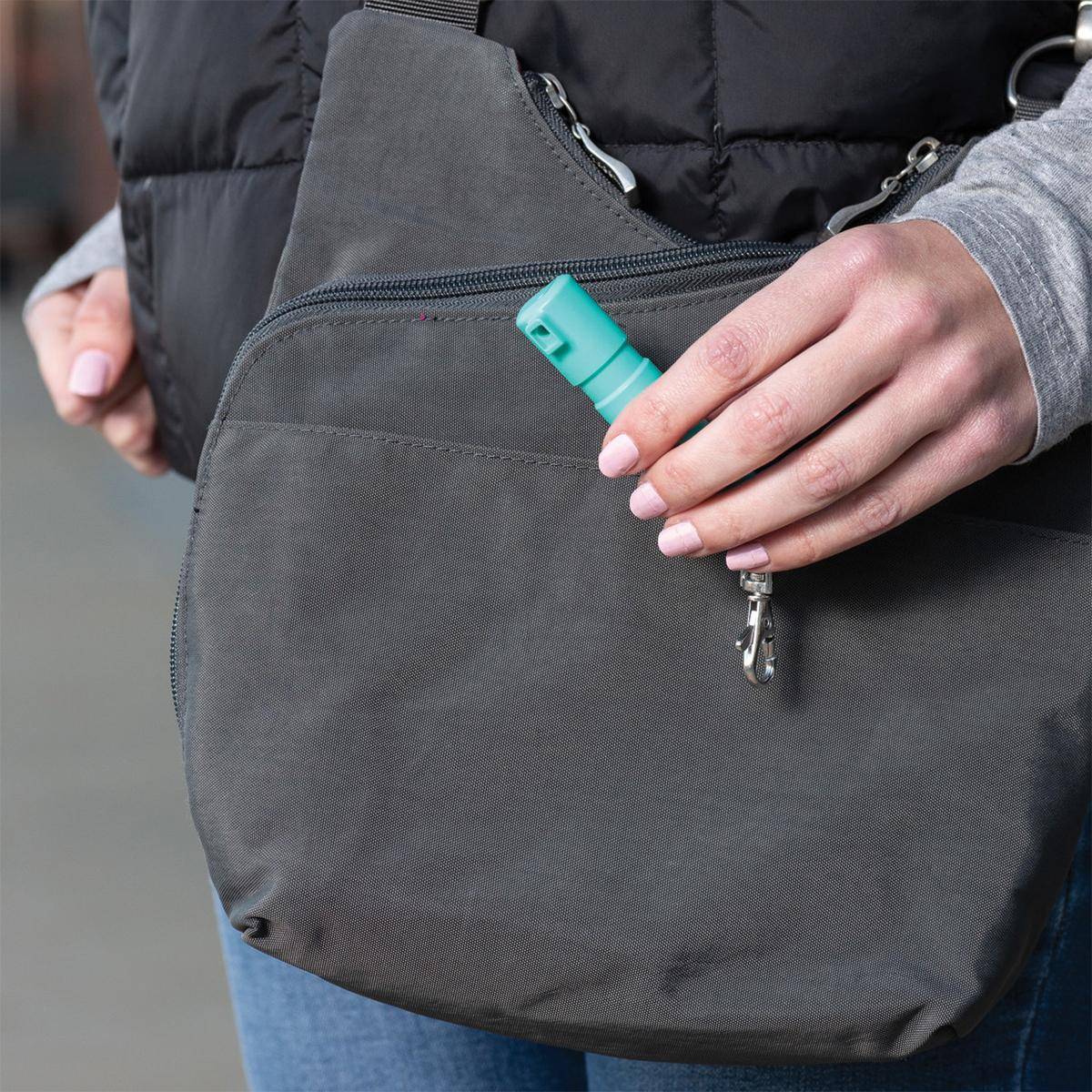 Sabre Mighty Discreet Pepper Spray with Snap Clip Keychain Mint Green - Image 2