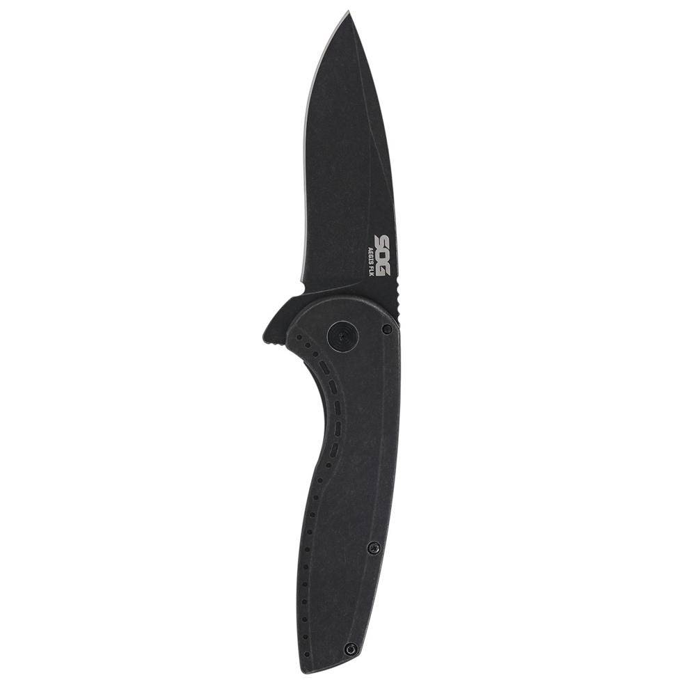 SOG Knives Aegis FLK 2.0 Folding Knife 3-1/4" Drop Point Blade Black