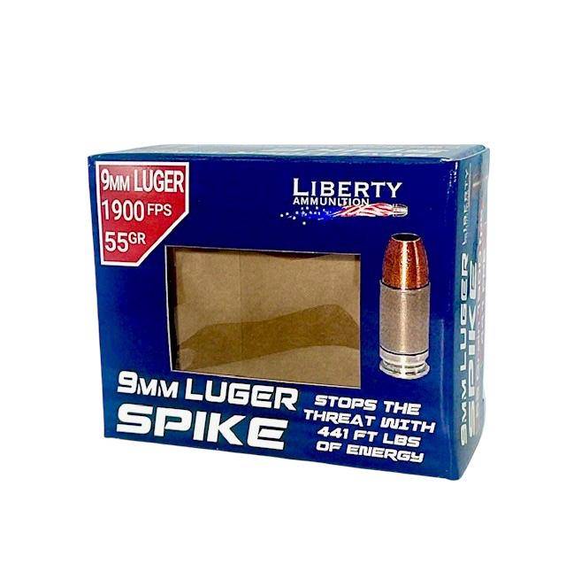 Liberty SPIKE 2.0 Handgun Ammunition 9mm Luger 55gr HP 1900 fps 20/ct