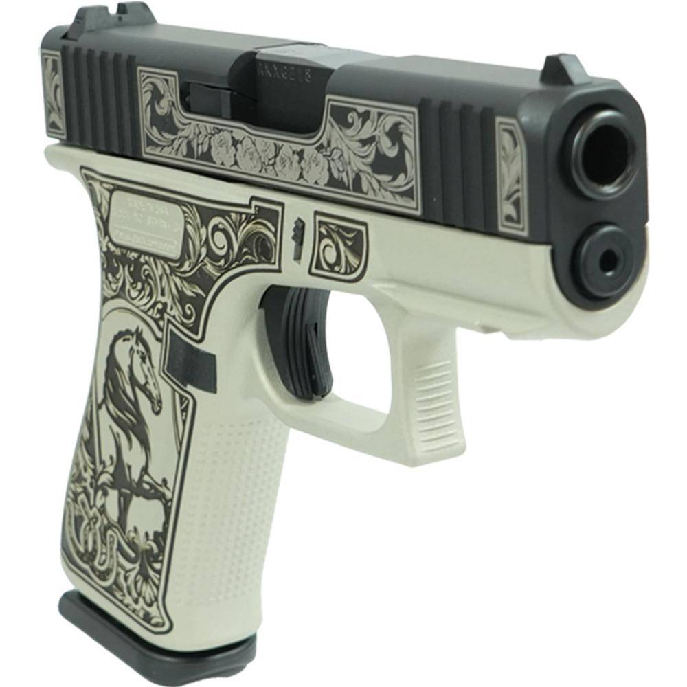 Glock 43X "Glock & Horses" Black/Gray Handgun 9mm Luger 10rd Magazines(2) 3.4" Barrel Accessory Rail USA Made - Image 3
