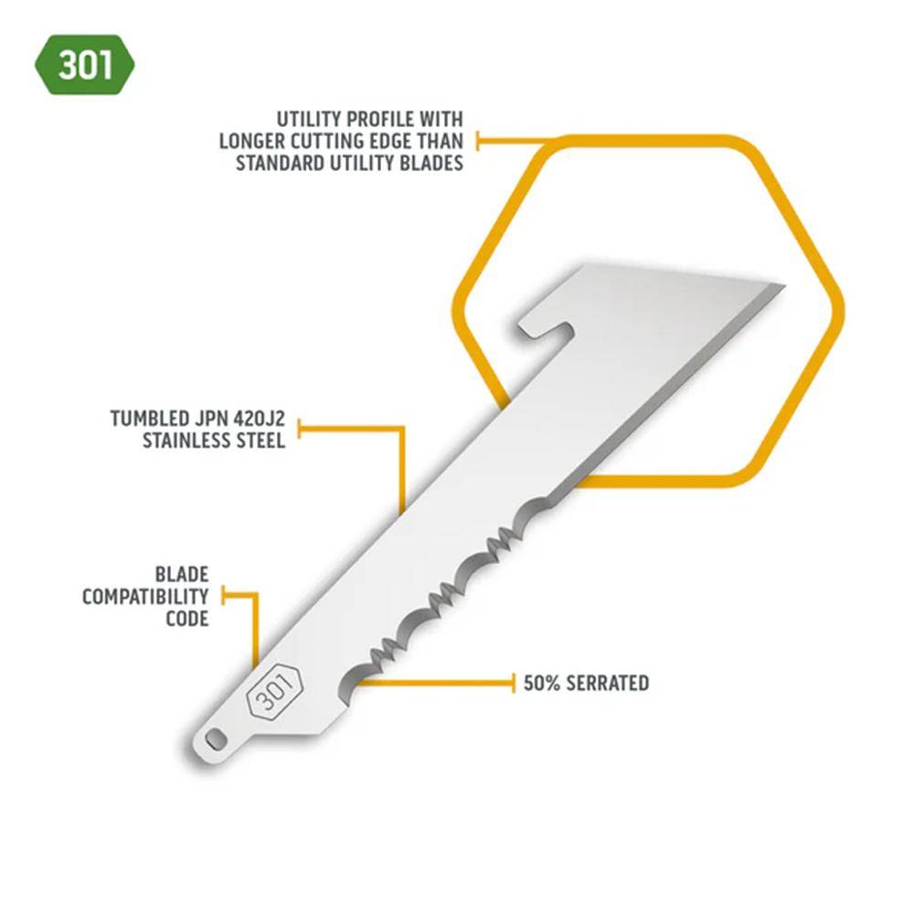 Outdoor Edge 3.0" Utility Blade Pack Half Serration 6/ct - Image 2